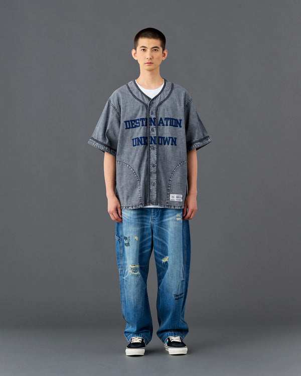 【 Liberaiders 】CHAMBRAY BASEBALL SHIRT / Black