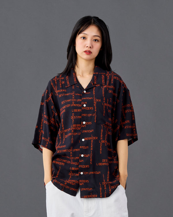 【Liberaiders】DIGITAL LOGO RAYON S/S SHIRT / Black