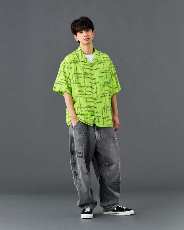 【Liberaiders】DIGITAL LOGO RAYON S/S SHIRT / Lime