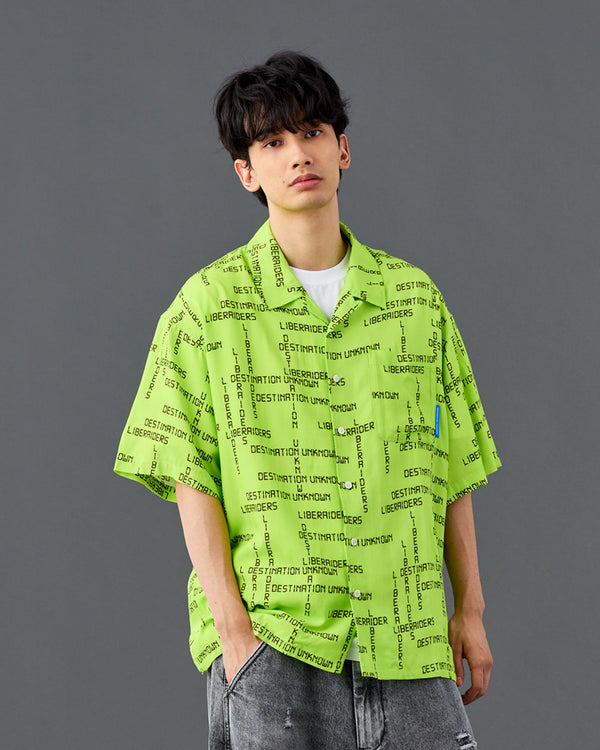 【Liberaiders】DIGITAL LOGO RAYON S/S SHIRT / Lime