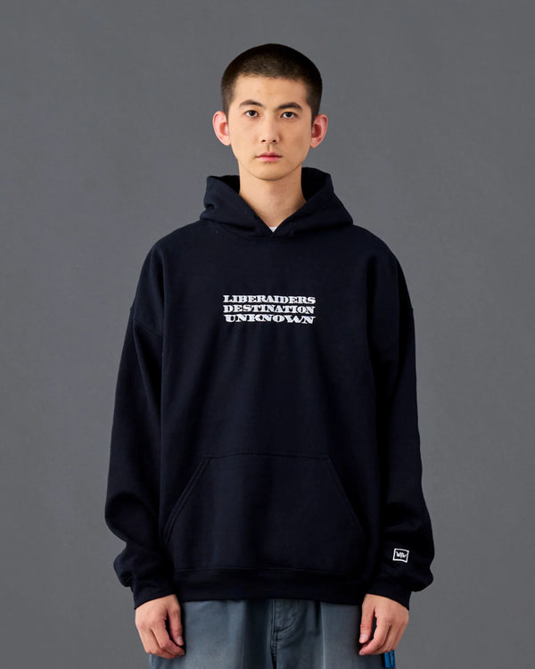 【Liberaiders】DOLLAR FONT EMBROIDERY HOODIE / BLACK