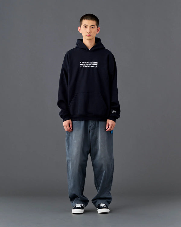 【Liberaiders】DOLLAR FONT EMBROIDERY HOODIE / BLACK
