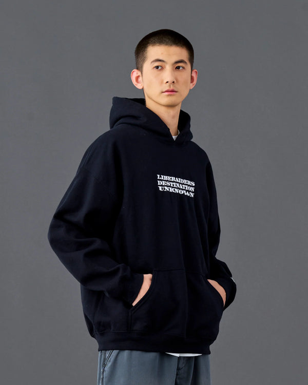 【Liberaiders】DOLLAR FONT EMBROIDERY HOODIE / BLACK