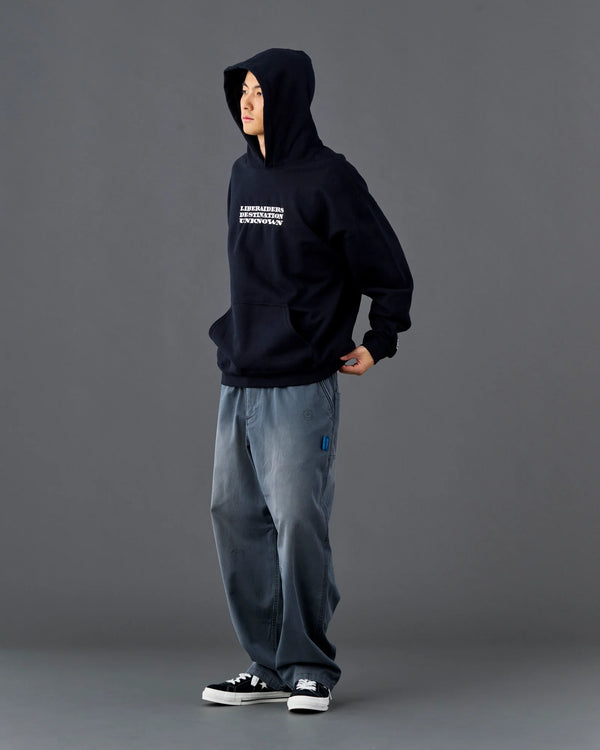 【Liberaiders】DOLLAR FONT EMBROIDERY HOODIE / BLACK