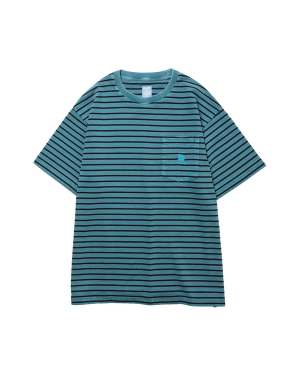 【 Liberaiders 】PIGMENT DYED STRIPED S/S SHIRT / Blue