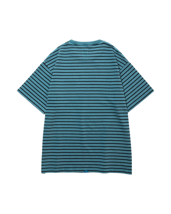 【 Liberaiders 】PIGMENT DYED STRIPED S/S SHIRT / Blue