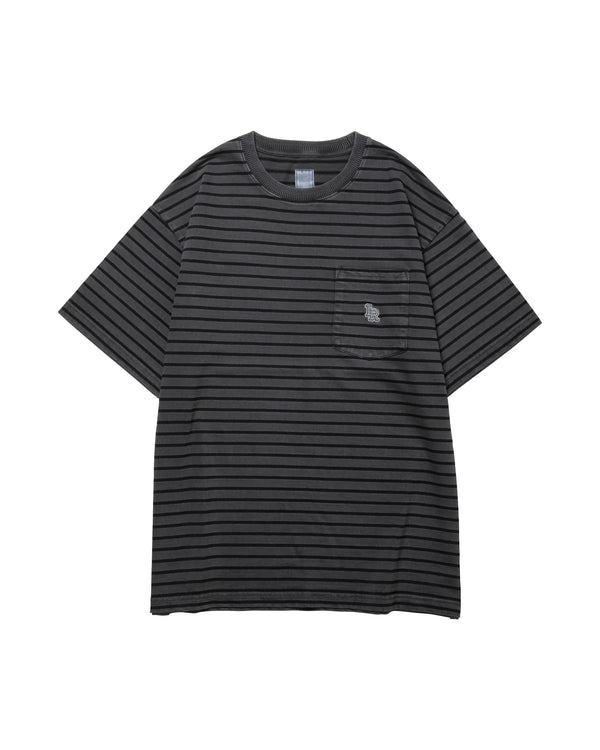 【 Liberaiders 】PIGMENT DYED STRIPED S/S SHIRT / Black