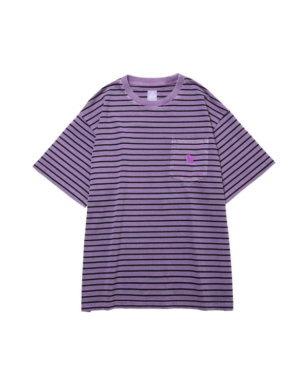 【 Liberaiders 】PIGMENT DYED STRIPED S/S SHIRT / Purple