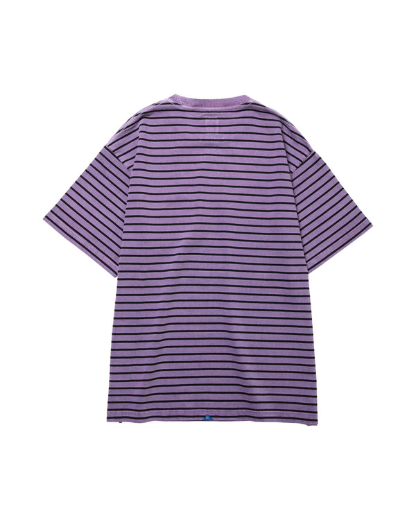 【 Liberaiders 】PIGMENT DYED STRIPED S/S SHIRT / Purple
