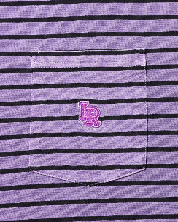 【 Liberaiders 】PIGMENT DYED STRIPED S/S SHIRT / Purple