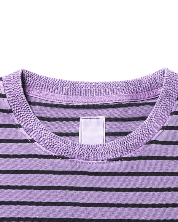 【 Liberaiders 】PIGMENT DYED STRIPED S/S SHIRT / Purple