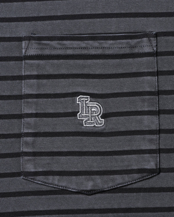 【 Liberaiders 】PIGMENT DYED STRIPED S/S SHIRT / Black