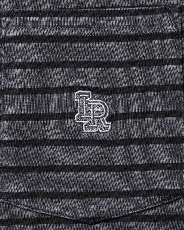 【 Liberaiders 】PIGMENT DYED STRIPED S/S SHIRT / Black