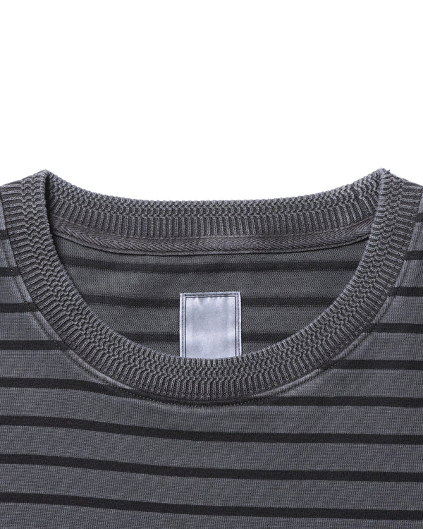 【 Liberaiders 】PIGMENT DYED STRIPED S/S SHIRT / Black