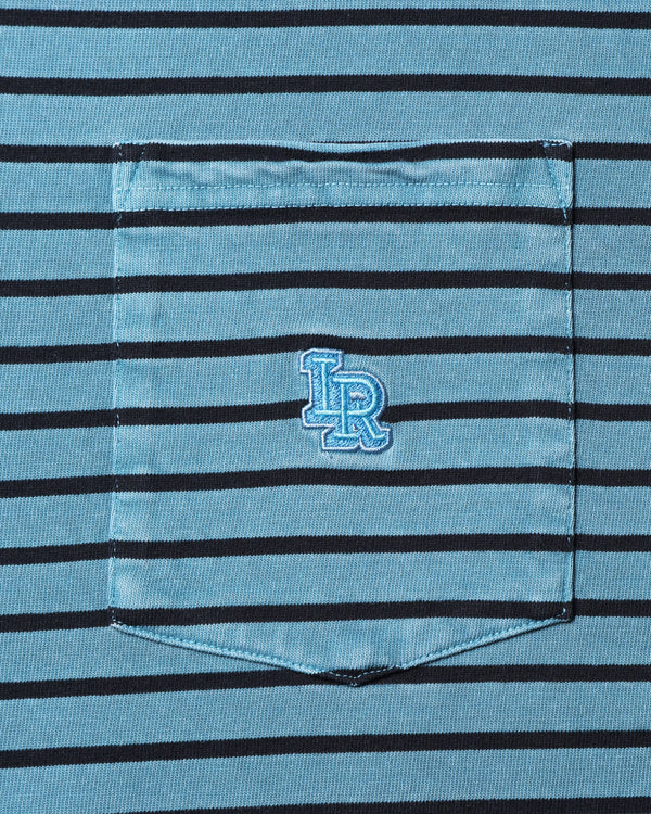 【 Liberaiders 】PIGMENT DYED STRIPED S/S SHIRT / Blue