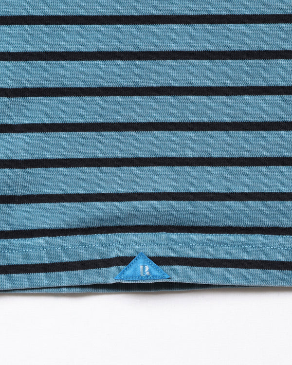 【 Liberaiders 】PIGMENT DYED STRIPED S/S SHIRT / Blue