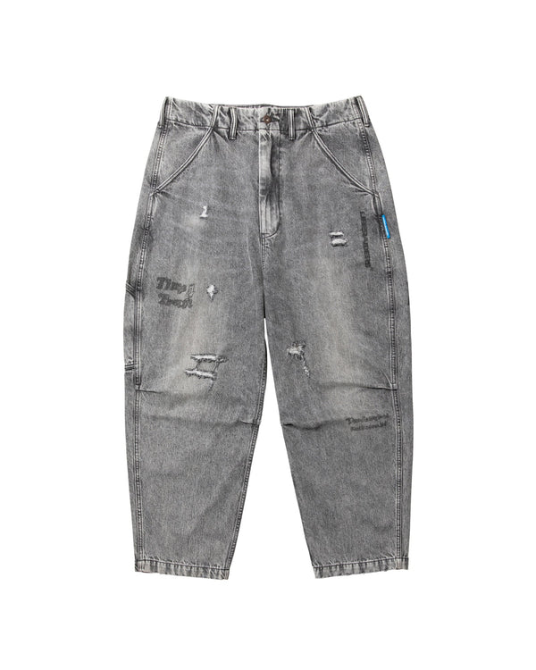 【Liberaiders】DAMAGED DENIM SARROUEL PANTS / BLACK