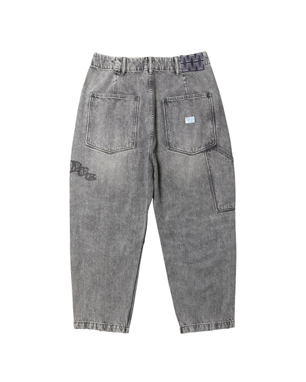 【Liberaiders】DAMAGED DENIM SARROUEL PANTS / BLACK