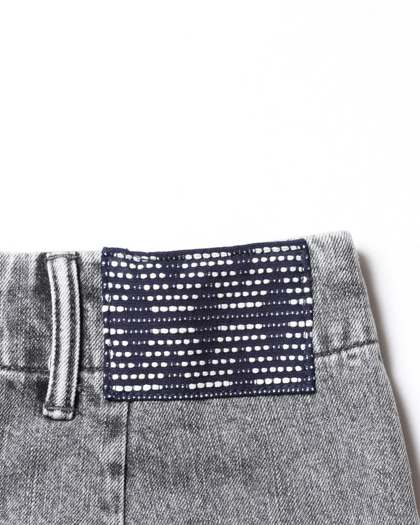 【Liberaiders】DAMAGED DENIM SARROUEL PANTS / BLACK