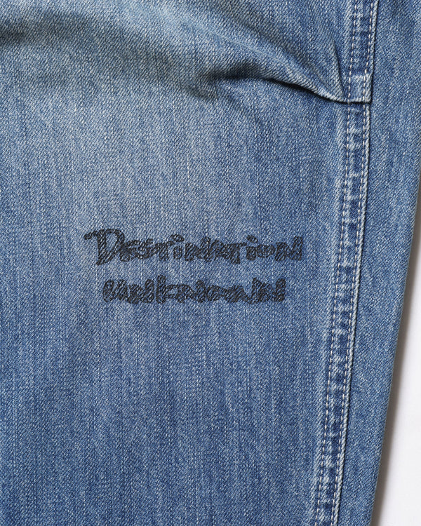 【Liberaiders】DAMAGED DENIM SARROUEL PANTS / BLUE