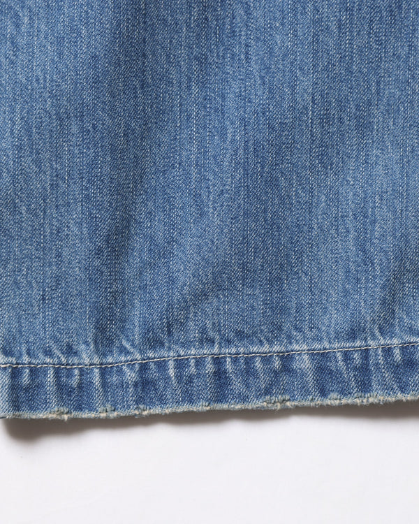 【Liberaiders】DAMAGED DENIM SARROUEL PANTS / BLUE