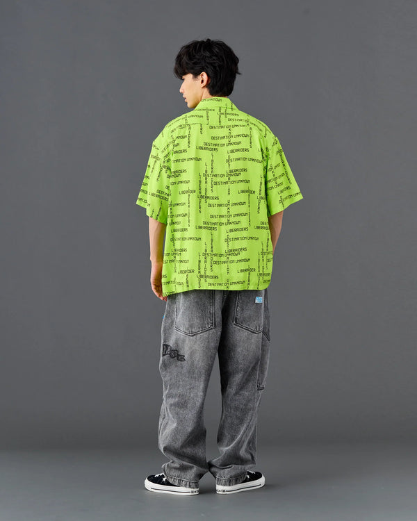 【Liberaiders】DAMAGED DENIM SARROUEL PANTS / BLACK