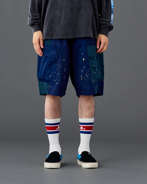 【 Liberaiders 】PATCHWORK BDU SHORTS / Navy