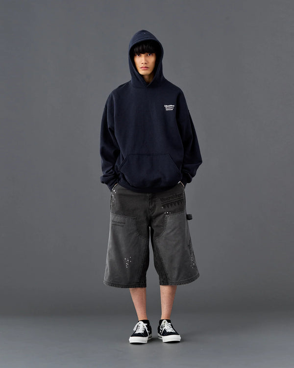 【 Liberaiders 】HANDWRITING CANVAS WORK SHORTS / Black