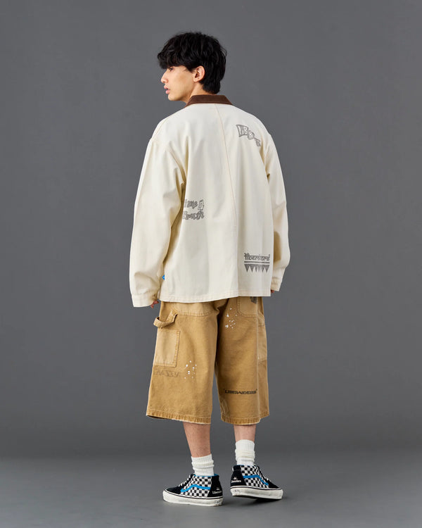 【 Liberaiders 】HANDWRITING CANVAS WORK SHORTS / Beige