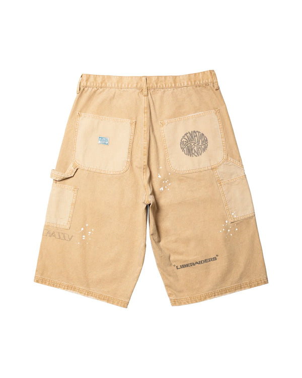 【 Liberaiders 】HANDWRITING CANVAS WORK SHORTS / Beige