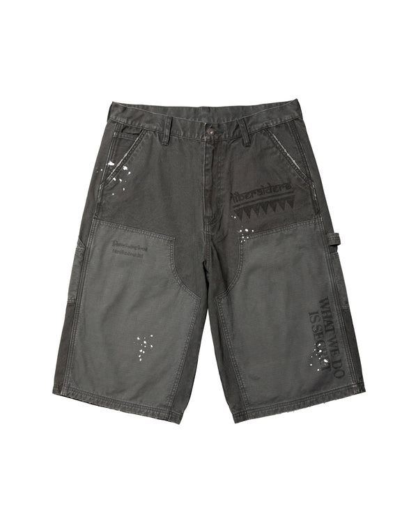 【 Liberaiders 】HANDWRITING CANVAS WORK SHORTS / Black
