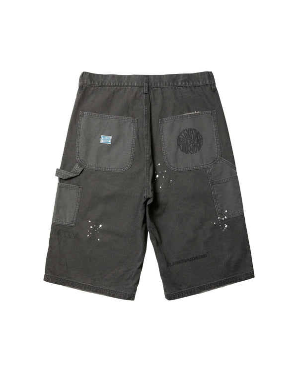 【 Liberaiders 】HANDWRITING CANVAS WORK SHORTS / Black