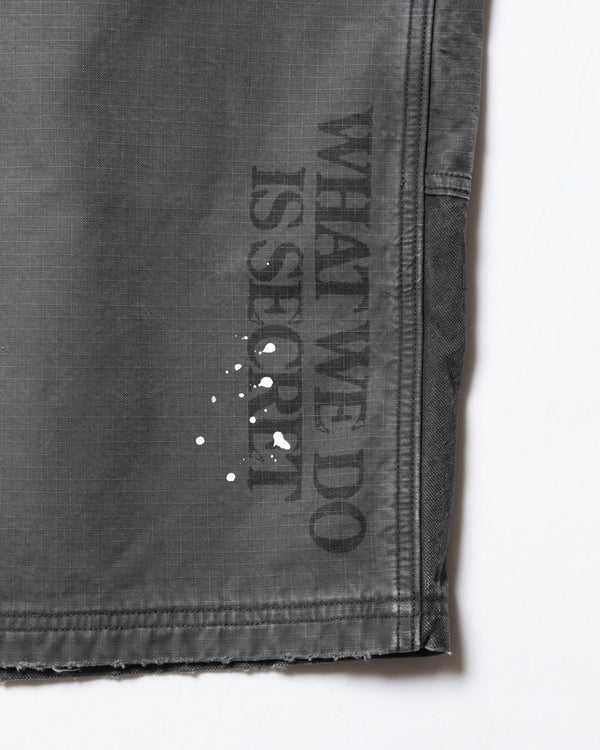 【 Liberaiders 】HANDWRITING CANVAS WORK SHORTS / Black