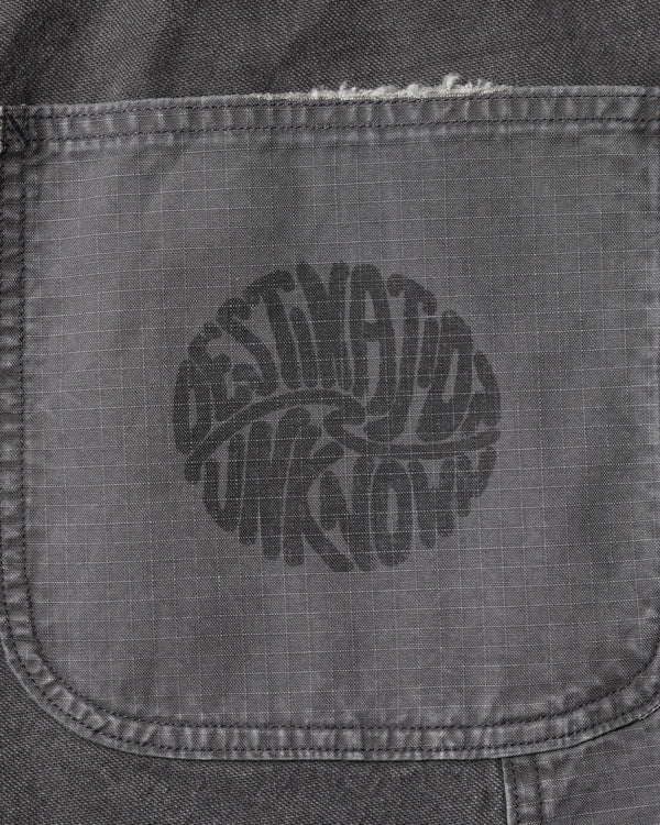 【 Liberaiders 】HANDWRITING CANVAS WORK SHORTS / Black