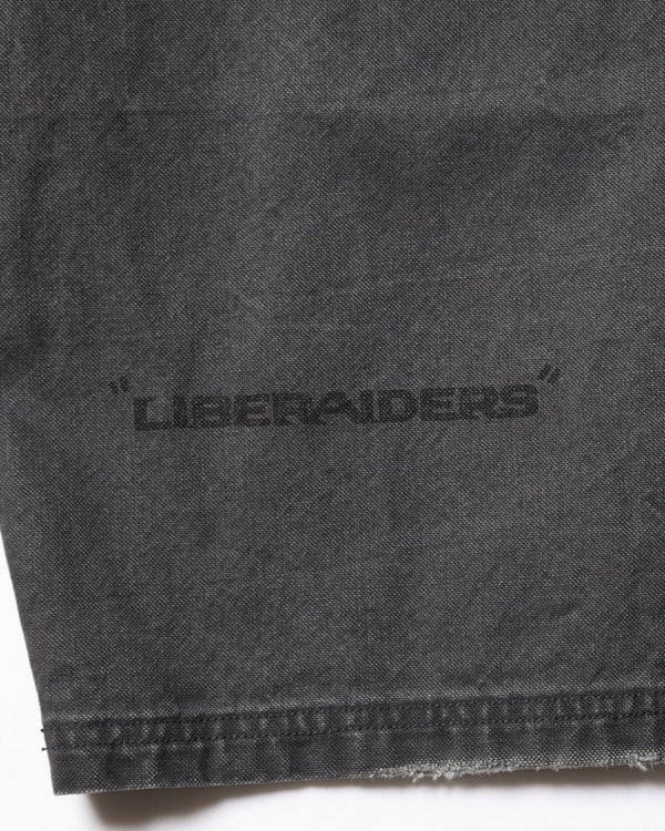 【 Liberaiders 】HANDWRITING CANVAS WORK SHORTS / Black