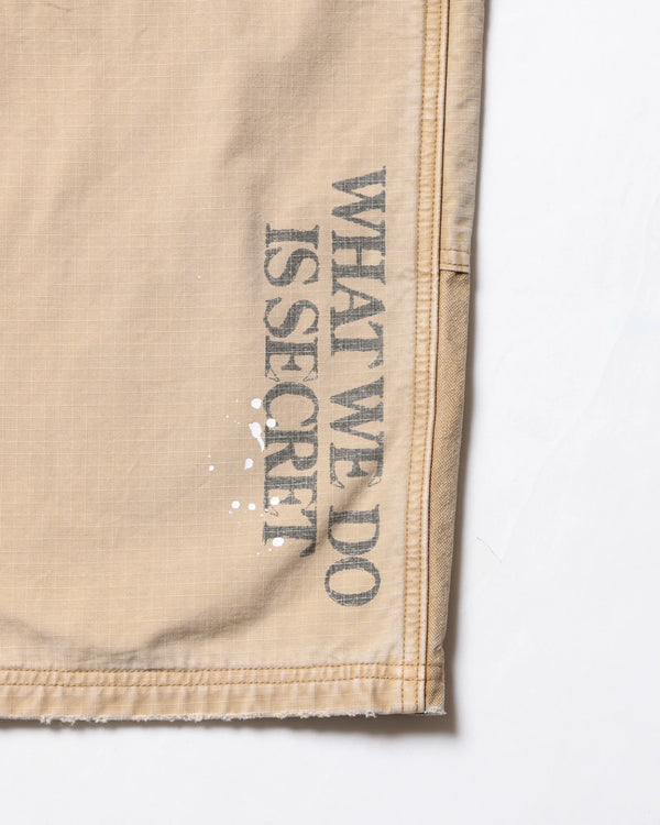 【 Liberaiders 】HANDWRITING CANVAS WORK SHORTS / Beige