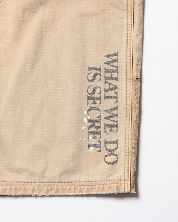 【 Liberaiders 】HANDWRITING CANVAS WORK SHORTS / Beige