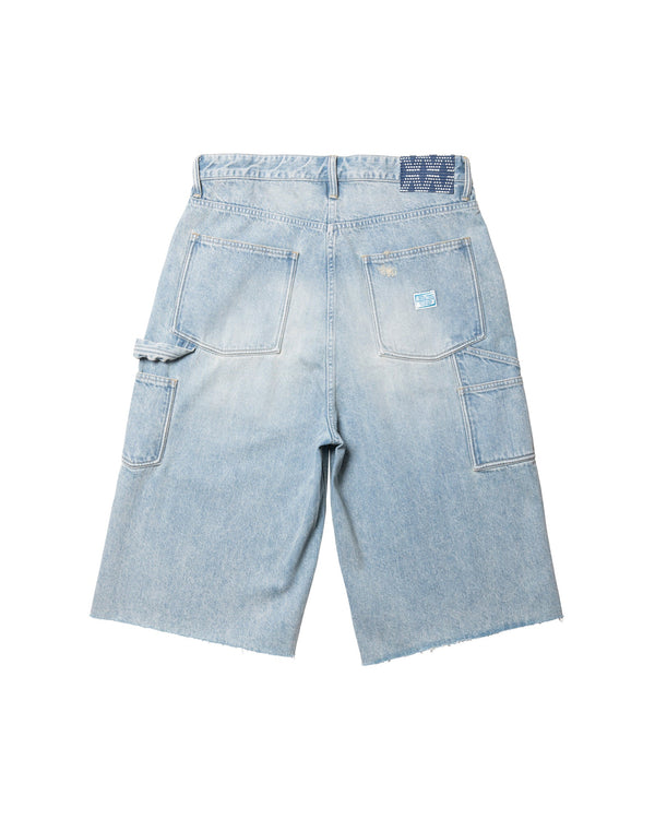 【 Liberaiders 】DAMAGED DENIM BUGGY SHORTS / Blue