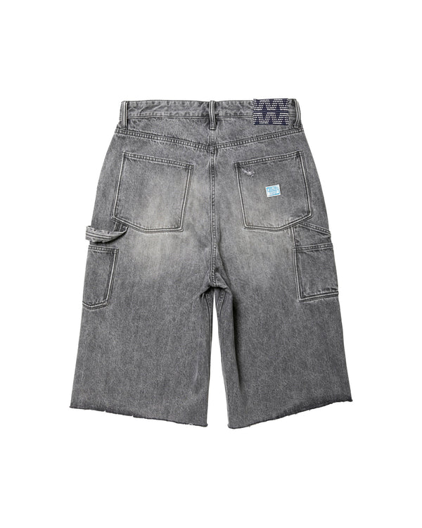 【 Liberaiders 】DAMAGED DENIM BUGGY SHORTS / Black