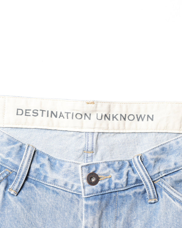 【 Liberaiders 】DAMAGED DENIM BUGGY SHORTS / Blue