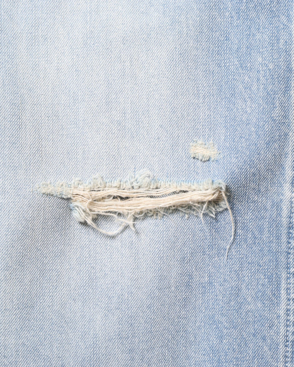 【 Liberaiders 】DAMAGED DENIM BUGGY SHORTS / Blue