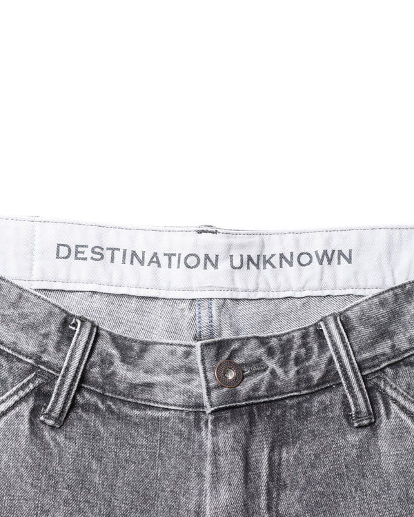 【 Liberaiders 】DAMAGED DENIM BUGGY SHORTS / Black