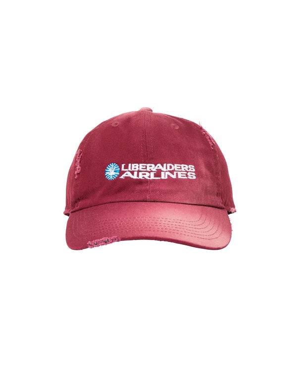 【 Liberaiders 】FADED AIRLINE CAP / Burgundy