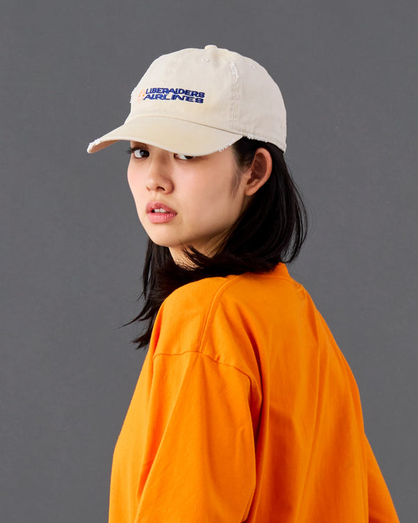 【 Liberaiders 】FADED AIRLINE CAP / Ivory