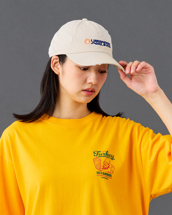 【 Liberaiders 】FADED AIRLINE CAP / Ivory