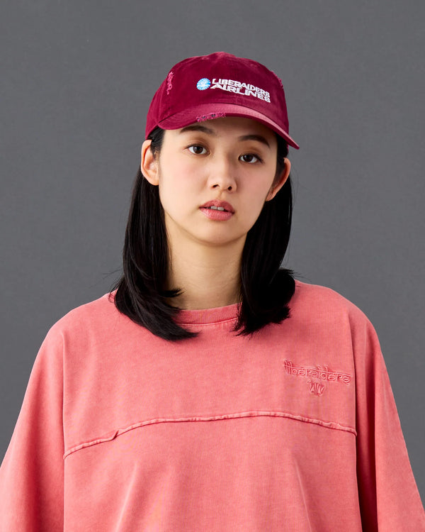 【 Liberaiders 】FADED AIRLINE CAP / Burgundy
