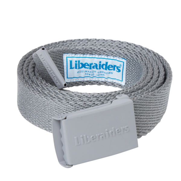 【Liberaiders 】EMBOSS LOGO BELT / GRAY