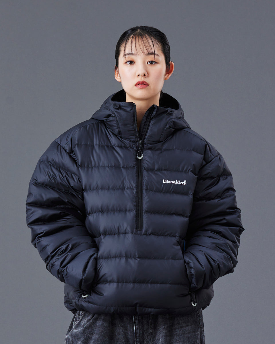 【Liberaiders】DOWN HALF ZIP HOODIE / Black – TOKIS