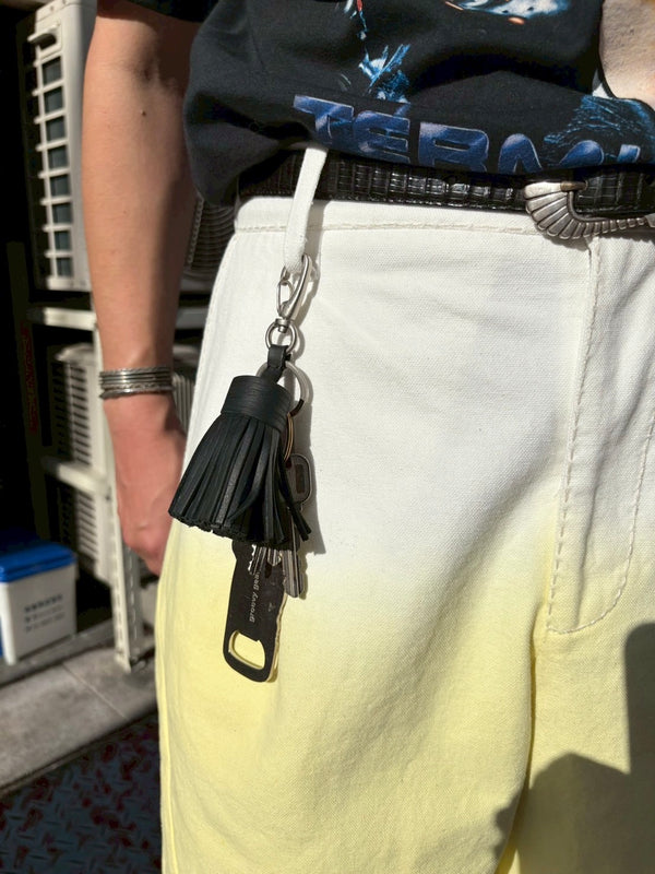 【hobo】TASSEL KEY RING  - COW LEATHER - / Black