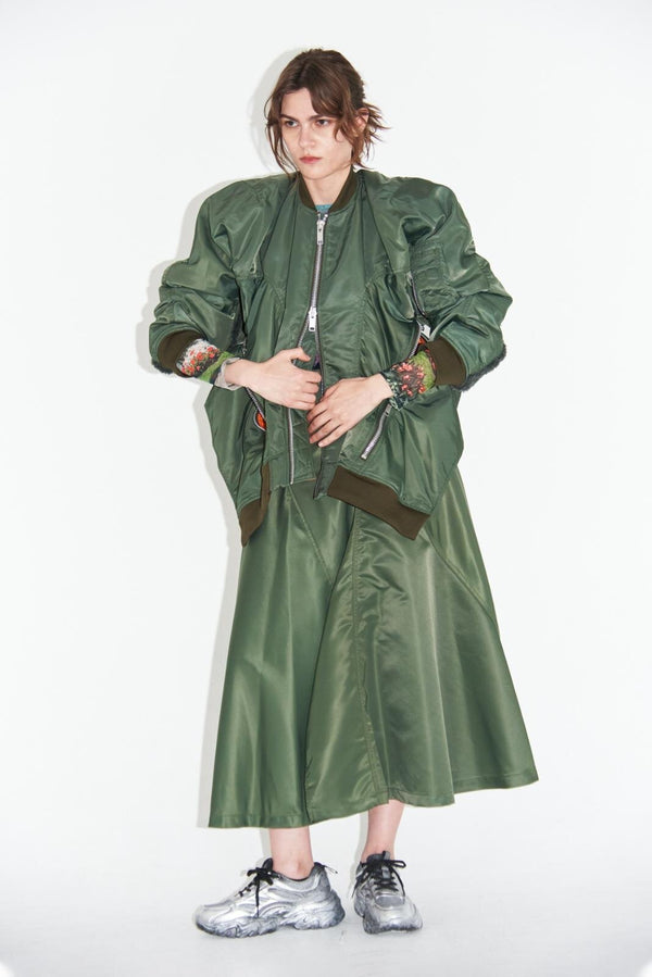 【 BIFURCATUM 】RANDOM FLARE SKIRT / Khaki